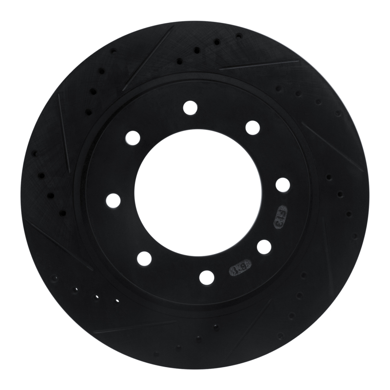 Picture of R1 12-21 Nissan NV1500 Front Left Drilled & Slotted Black Brake Rotor