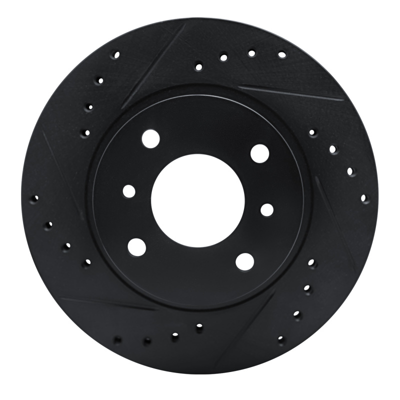 Picture of R1 90-92 Infiniti M30 Front Left Drilled & Slotted Black Brake Rotor