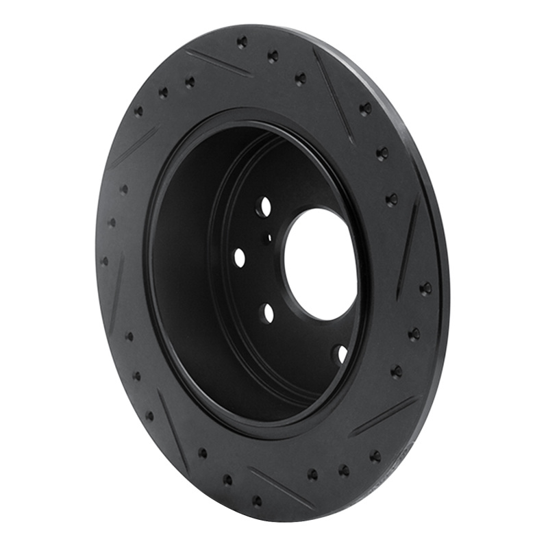 Picture of R1 90-96 Infiniti Q45 Rear Left Drilled & Slotted Black Brake Rotor