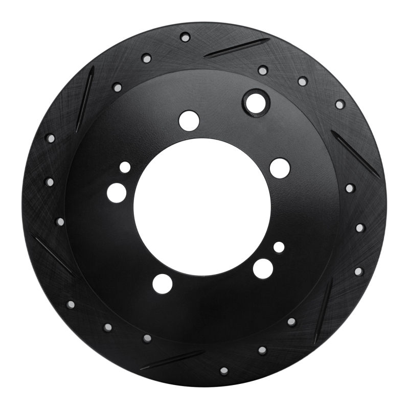 Picture of R1 94-07 Chrysler SEBRING Rear Left Drilled & Slotted Black Brake Rotor