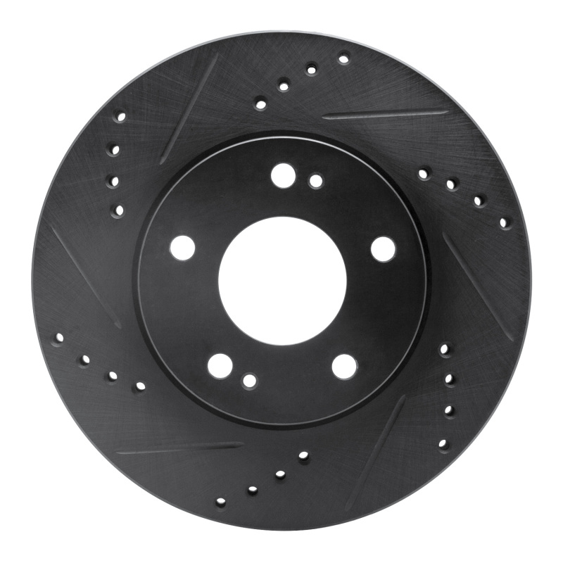 Picture of R1 00-24 Chrysler SEBRING Front Left Drilled & Slotted Black Brake Rotor
