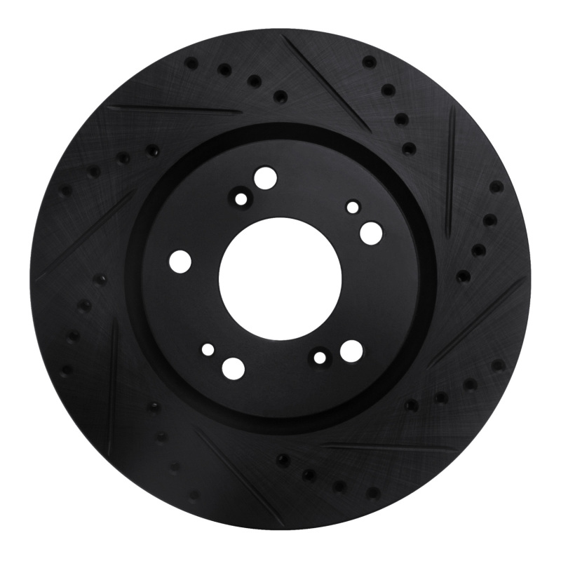 Picture of R1 04-12 Mitsubishi Eclipse Front Right Drilled & Slotted Black Brake Rotor