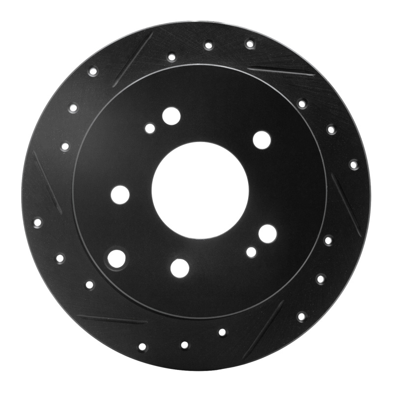 Picture of R1 04-12 Mitsubishi Eclipse Rear Left Drilled & Slotted Black Brake Rotor