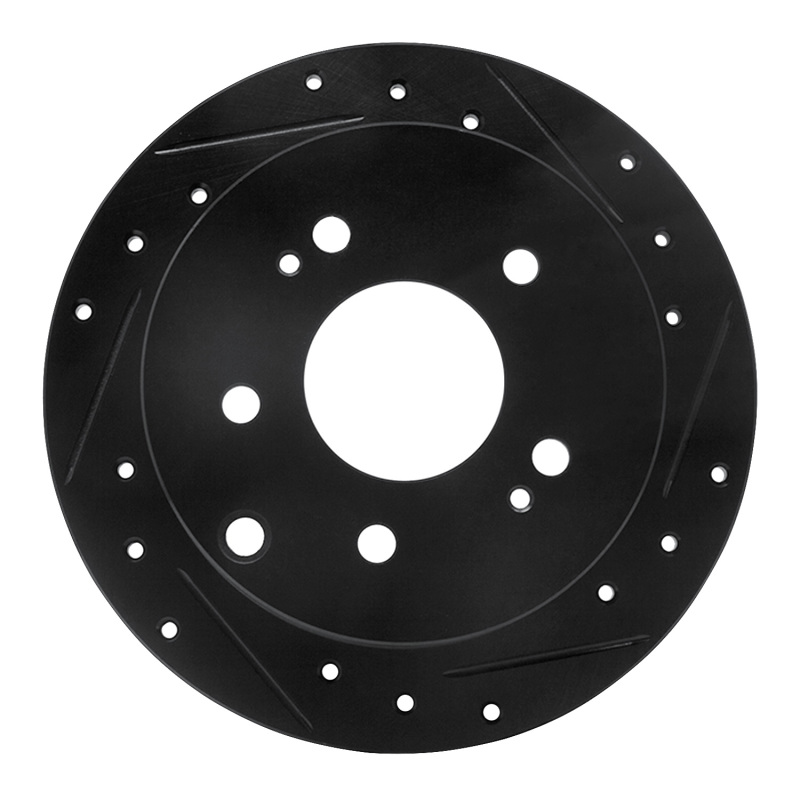 Picture of R1 04-12 Mitsubishi Eclipse Rear Right Drilled & Slotted Black Brake Rotor
