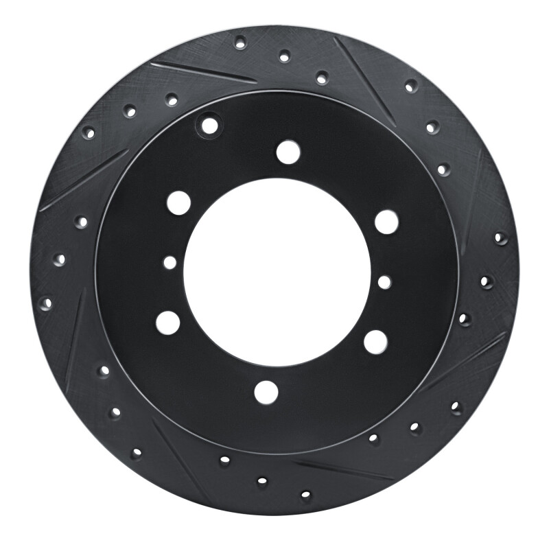 Picture of R1 90-04 Mitsubishi Montero Sport (USA/Canada) Rear Right Drilled & Slotted Black Brake Rotor