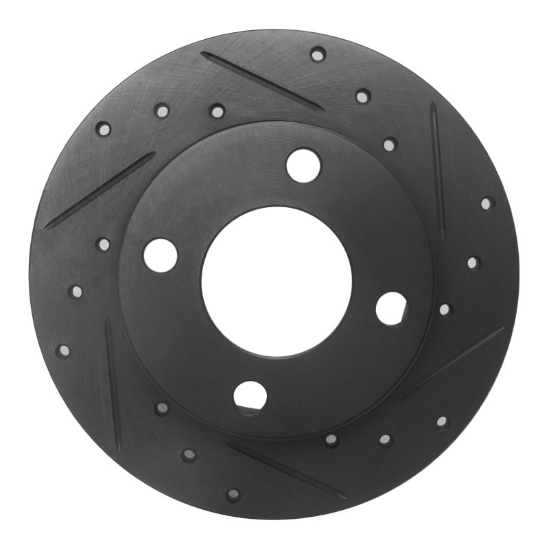 Picture of R1 82-98 Audi 5000 Rear Right Drilled & Slotted Black Brake Rotor
