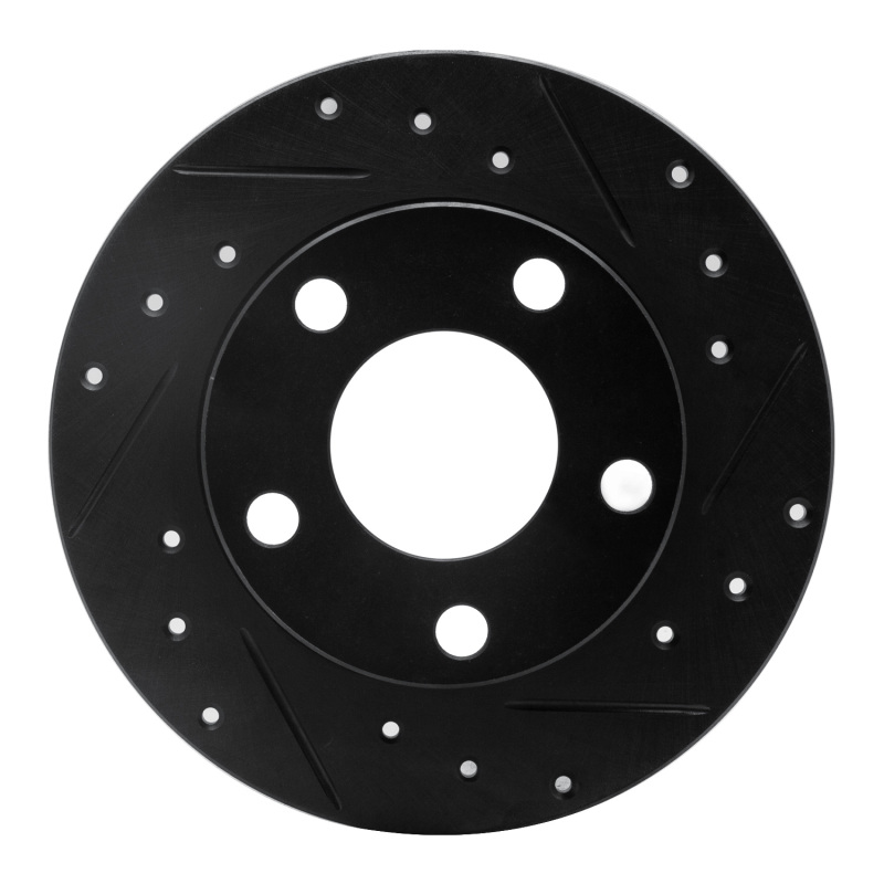 Picture of R1 98-01 Audi A6 Quattro Rear Right Drilled & Slotted Black Brake Rotor