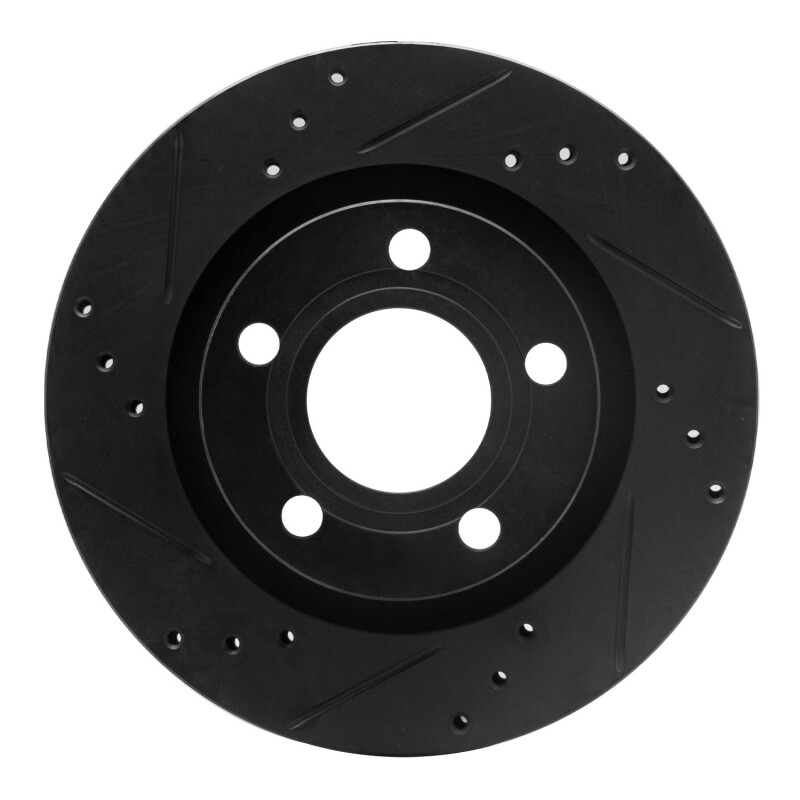 Picture of R1 00-03 Audi A8 Rear Left Drilled & Slotted Black Brake Rotor