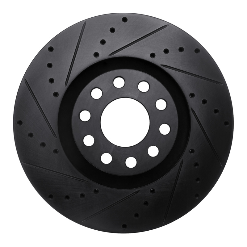 Picture of R1 00-03 Audi A8 Front Left Drilled & Slotted Black Brake Rotor