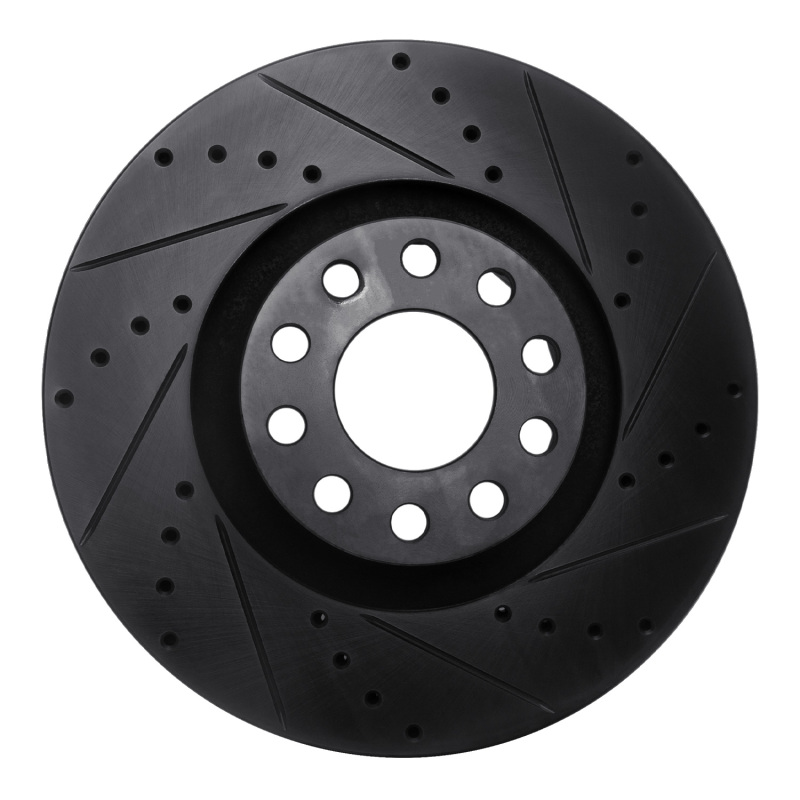 Picture of R1 00-03 Audi A8 Front Right Drilled & Slotted Black Brake Rotor