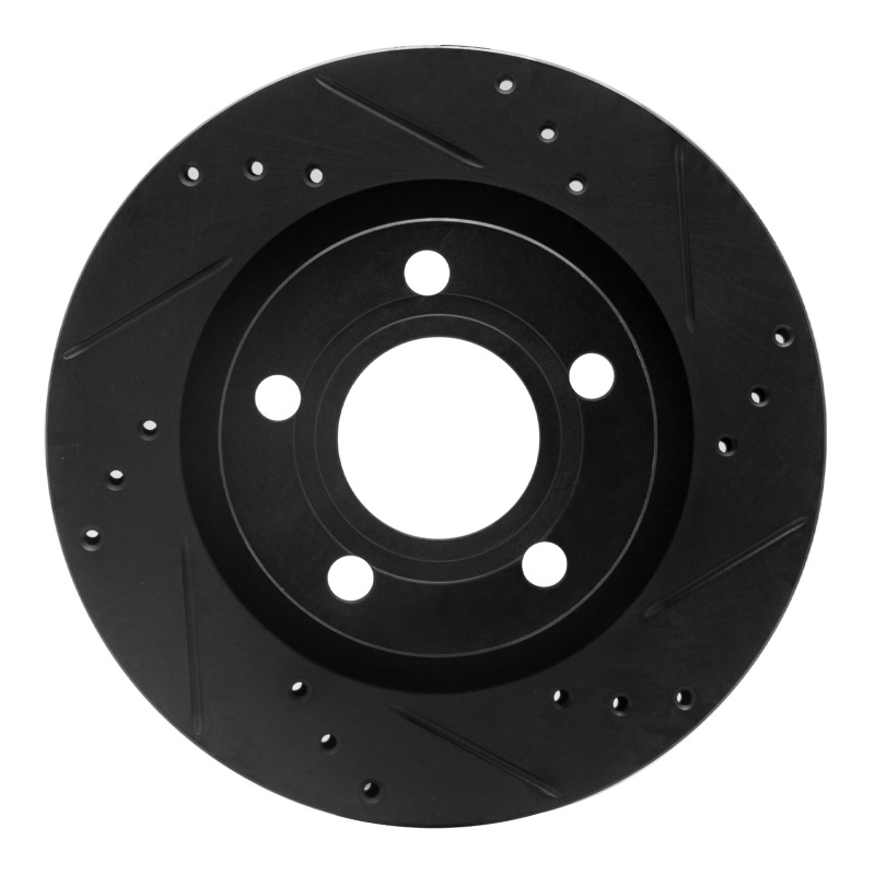 Picture of R1 00-03 Audi A8 Rear Right Drilled & Slotted Black Brake Rotor