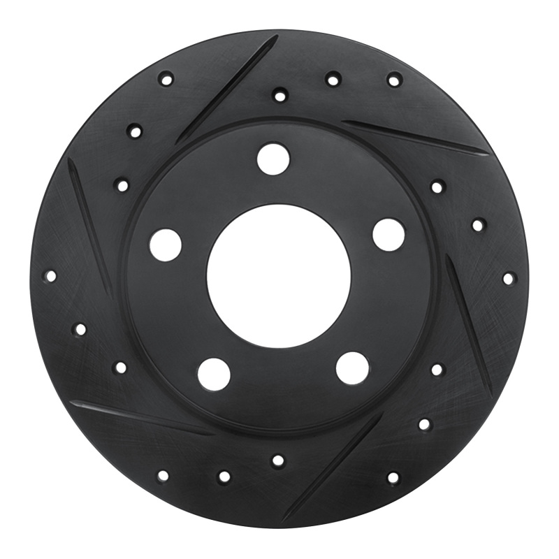 Picture of R1 99-02 Audi A6 Quattro Rear Left Drilled & Slotted Black Brake Rotor