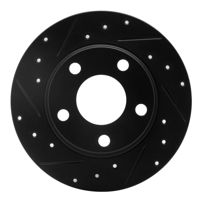 Picture of R1 99-05 Audi Allroad Rear Left Drilled & Slotted Black Brake Rotor