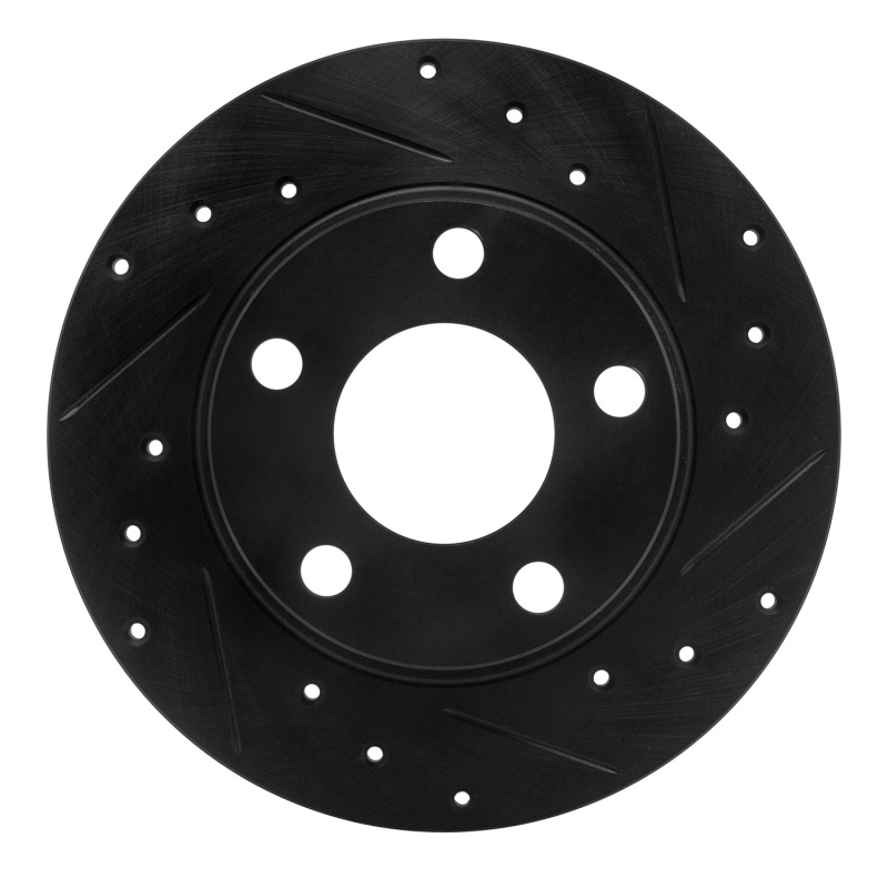 Picture of R1 99-05 Audi A6 Quattro Rear Right Drilled & Slotted Black Brake Rotor