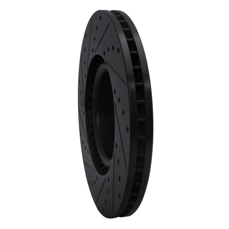 Picture of R1 99-04 Audi S6 Front Right Drilled & Slotted Black Brake Rotor