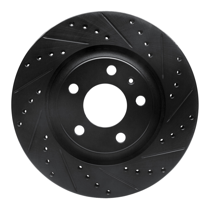 Picture of R1 04-09 Audi S4 Rear Right Drilled & Slotted Black Brake Rotor