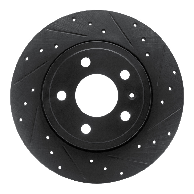 Picture of R1 00-09 Audi A4 (USA/Canada) Rear Right Drilled & Slotted Black Brake Rotor