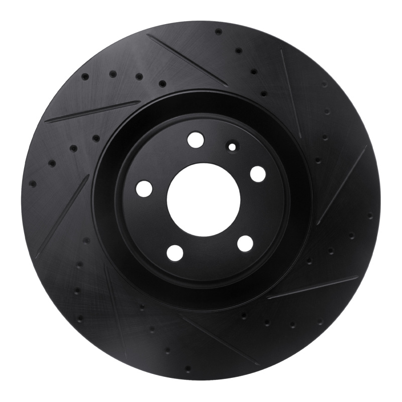 Picture of R1 04-09 Audi S4 Front Right Drilled & Slotted Black Brake Rotor