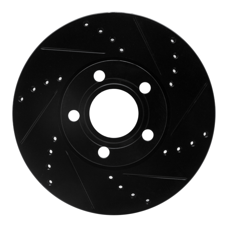 Picture of R1 92-08 Audi A4 (USA/Canada) Front Right Drilled & Slotted Black Brake Rotor