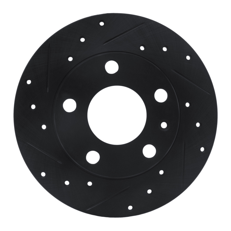 Picture of R1 02-06 Audi A4 (USA/Canada) Rear Left Drilled & Slotted Black Brake Rotor