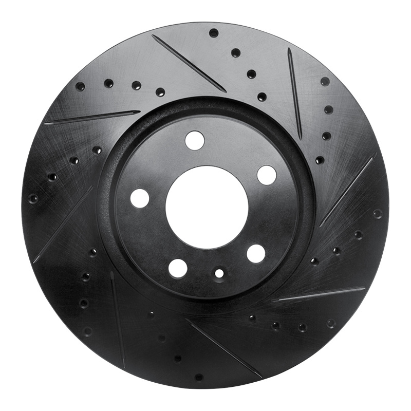 Picture of R1 05-11 Audi A6 (USA/Canada) Front Right Drilled & Slotted Black Brake Rotor