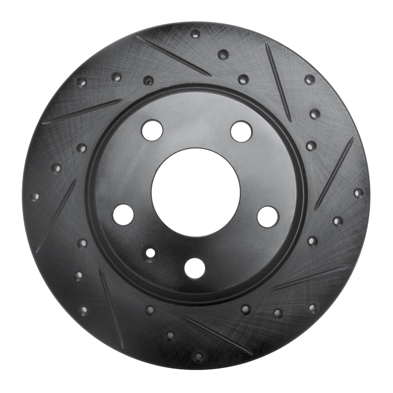 Picture of R1 08-15 Audi TT Quattro Rear Right Drilled & Slotted Black Brake Rotor