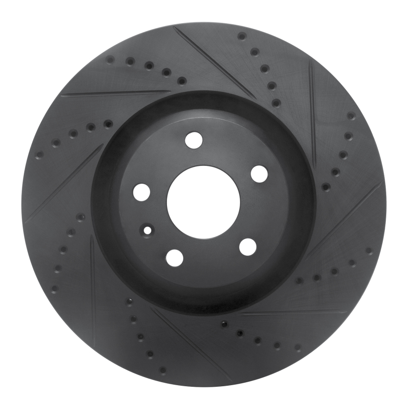 Picture of R1 08-11 Audi TTS Quattro Front Right Drilled & Slotted Black Brake Rotor