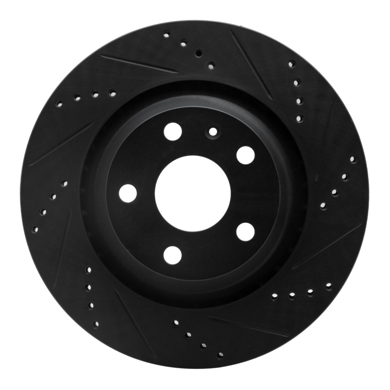Picture of R1 08-15 Audi TT Quattro RS Rear Right Drilled & Slotted Black Brake Rotor