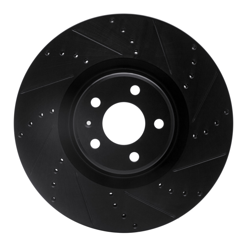 Picture of R1 12-18 Audi A8 Front Right Drilled & Slotted Black Brake Rotor
