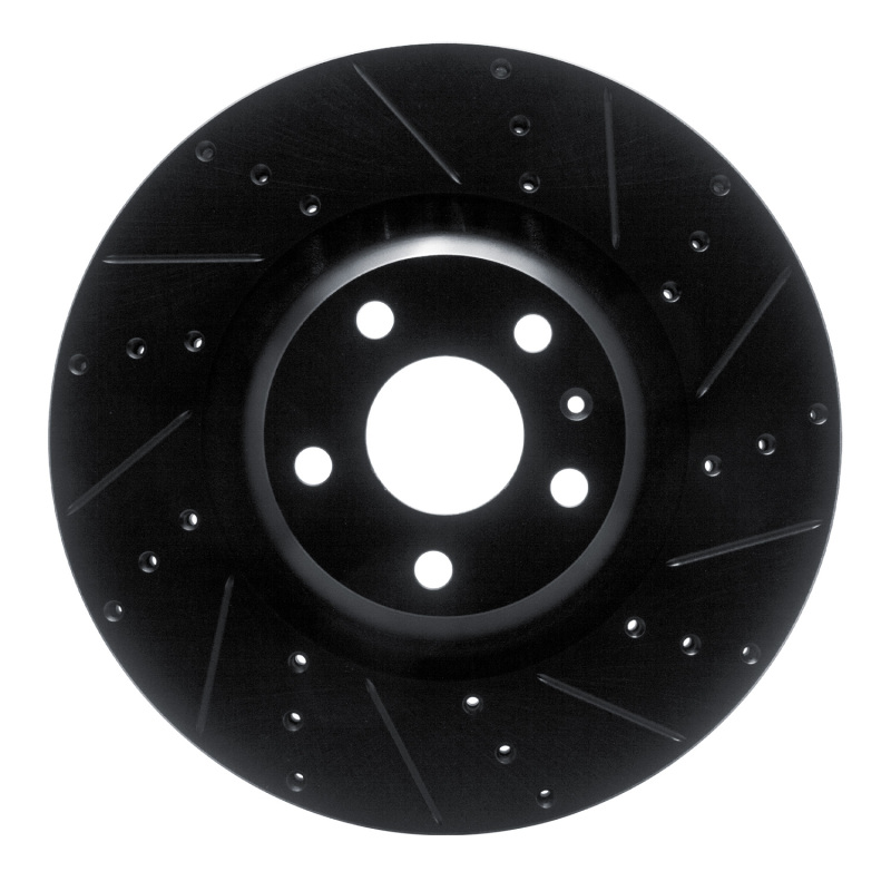 Picture of R1 12-15 Audi TTS Quattro Front Right Drilled & Slotted Black Brake Rotor