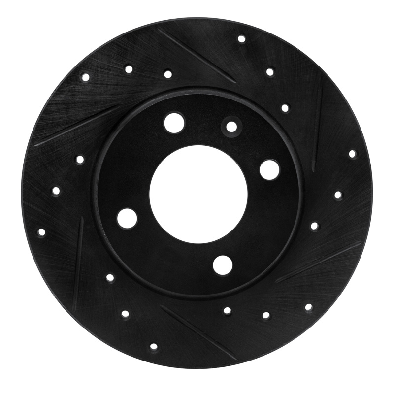 Picture of R1 73-05 Audi Fox Front Right Drilled & Slotted Black Brake Rotor
