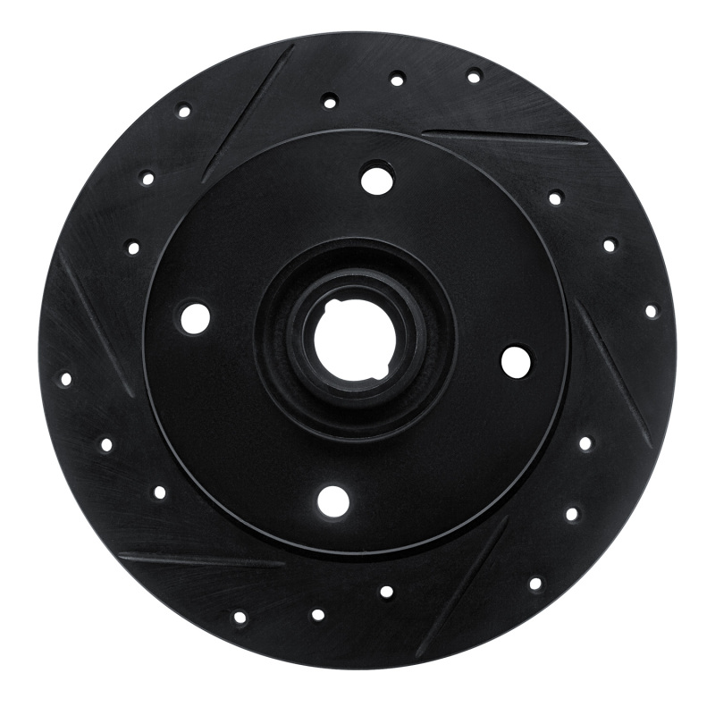 Picture of R1 65-74 Volkswagen Type 3 Sedan Front Left Drilled & Slotted Black Brake Rotor