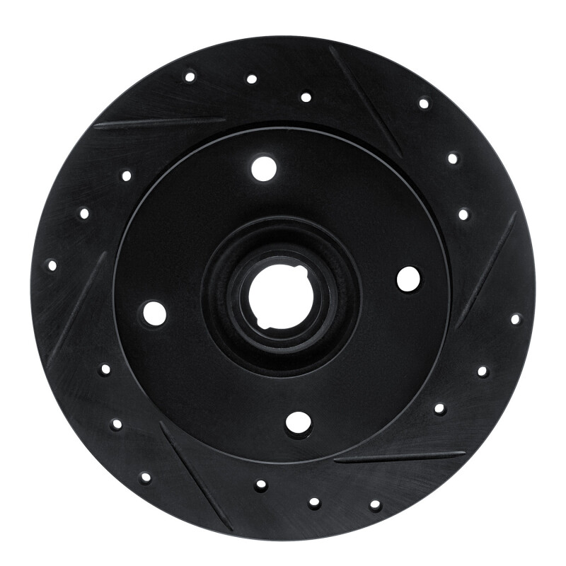 Picture of R1 65-74 Volkswagen Karmann Ghia Front Right Drilled & Slotted Black Brake Rotor