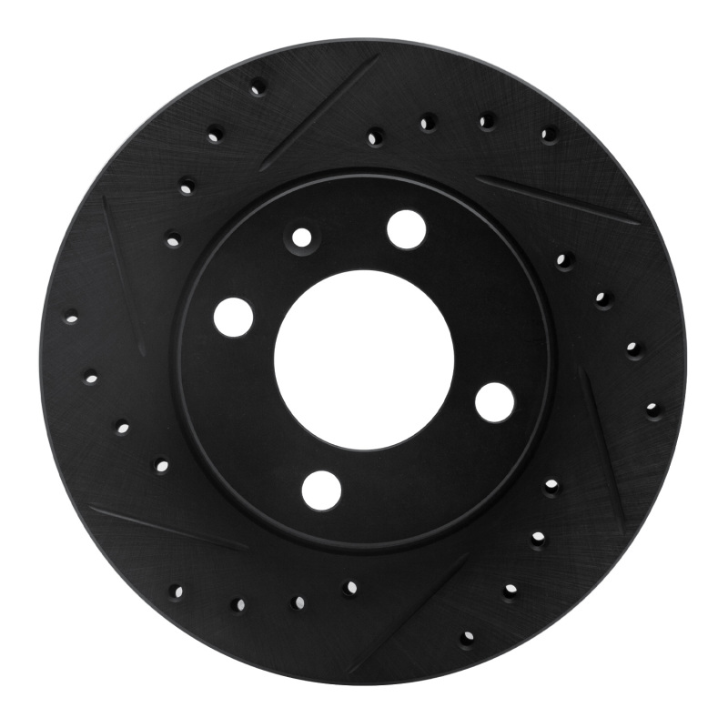 Picture of R1 80-08 Audi 4000 Front Left Drilled & Slotted Black Brake Rotor