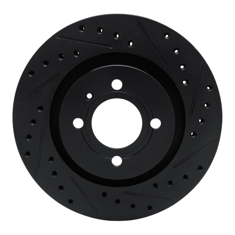 Picture of R1 90-93 Volkswagen CORRADO Front Right Drilled & Slotted Black Brake Rotor