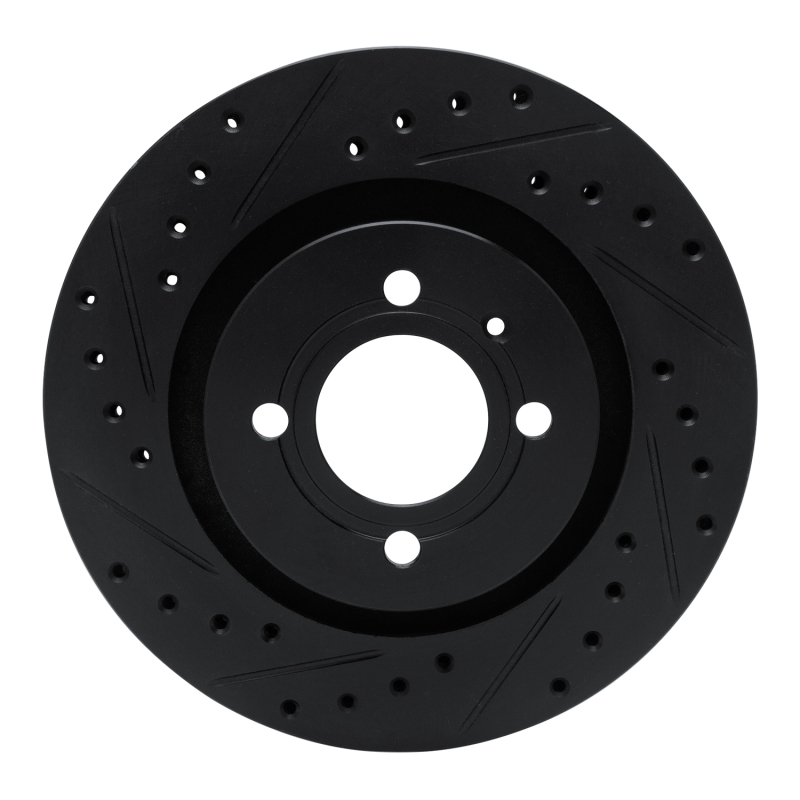 Picture of R1 90-93 Volkswagen CORRADO Front Left Drilled & Slotted Black Brake Rotor