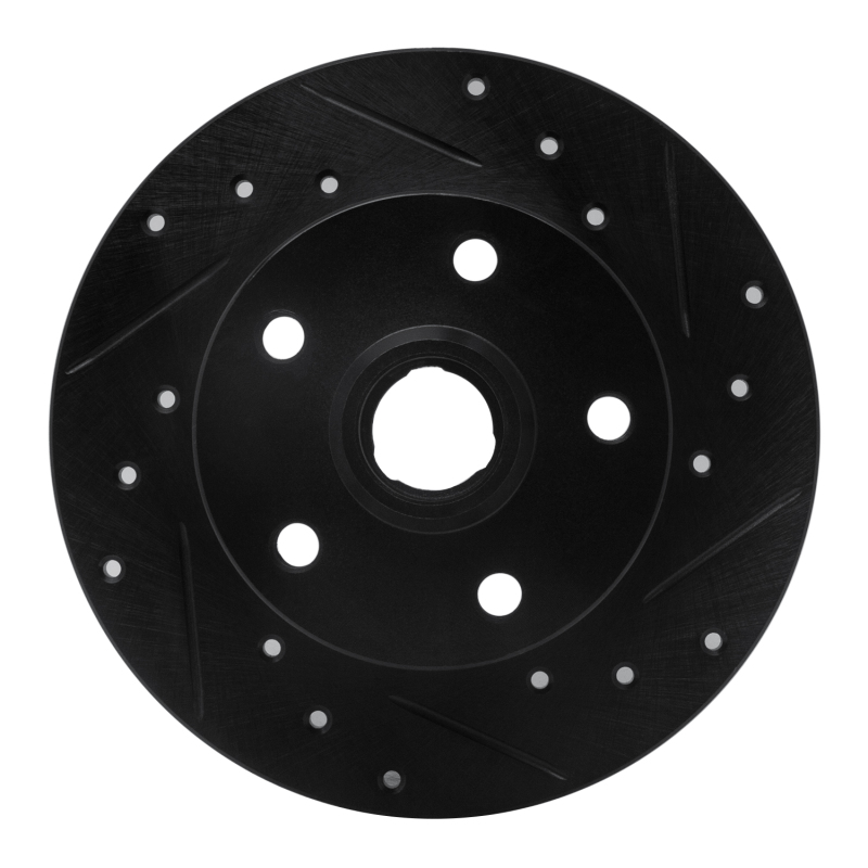 Picture of R1 92-98 Volkswagen Golf Rear Right Drilled & Slotted Black Brake Rotor