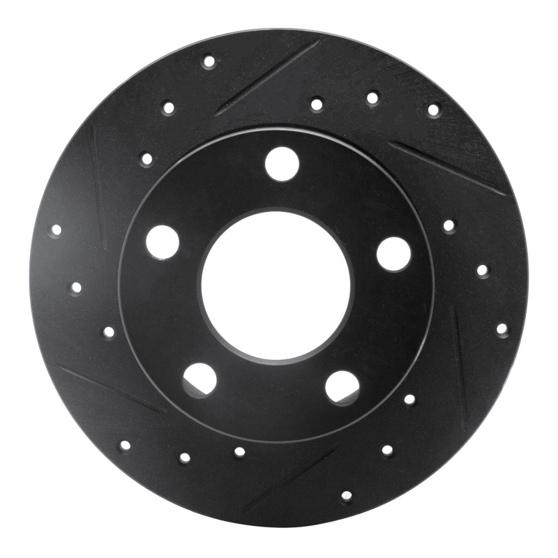Picture of R1 92-05 Audi A6 Quattro Rear Left Drilled & Slotted Black Brake Rotor
