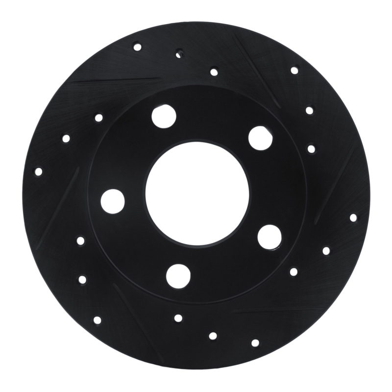 Picture of R1 92-05 Audi 100 Quattro Rear Right Drilled & Slotted Black Brake Rotor