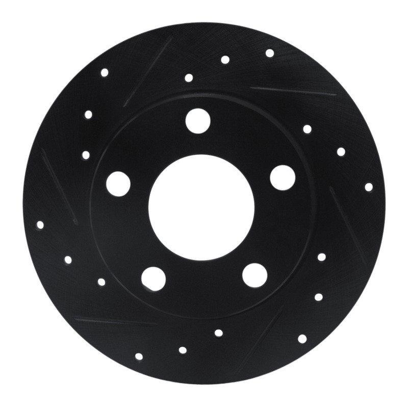 Picture of R1 96-05 Audi A4 Quattro Rear Left Drilled & Slotted Black Brake Rotor