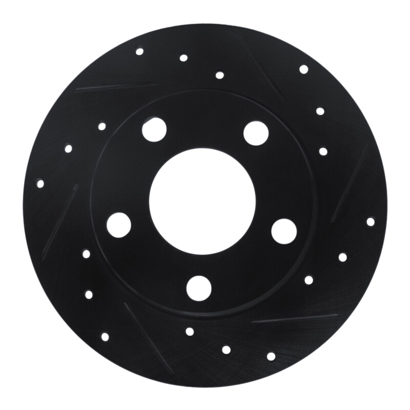 Picture of R1 96-05 Audi A4 Quattro Rear Right Drilled & Slotted Black Brake Rotor