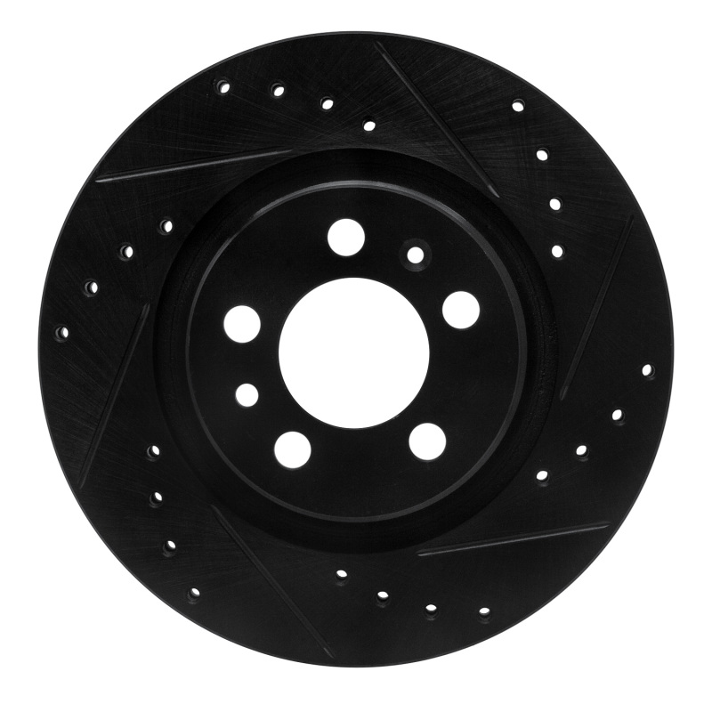 Picture of R1 98-15 Volkswagen Beetle Front Right Drilled & Slotted Black Brake Rotor