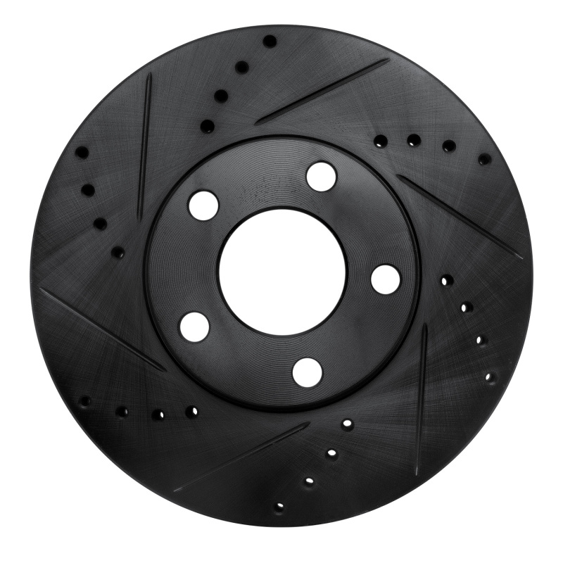 Picture of R1 98-98 Volkswagen Passat (USA/Canada) Front Left Drilled & Slotted Black Brake Rotor