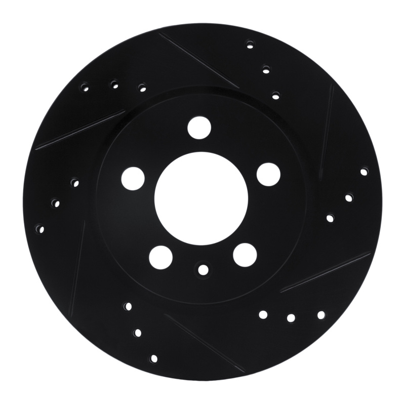 Picture of R1 00-06 Audi TT Quattro Rear Right Drilled & Slotted Black Brake Rotor