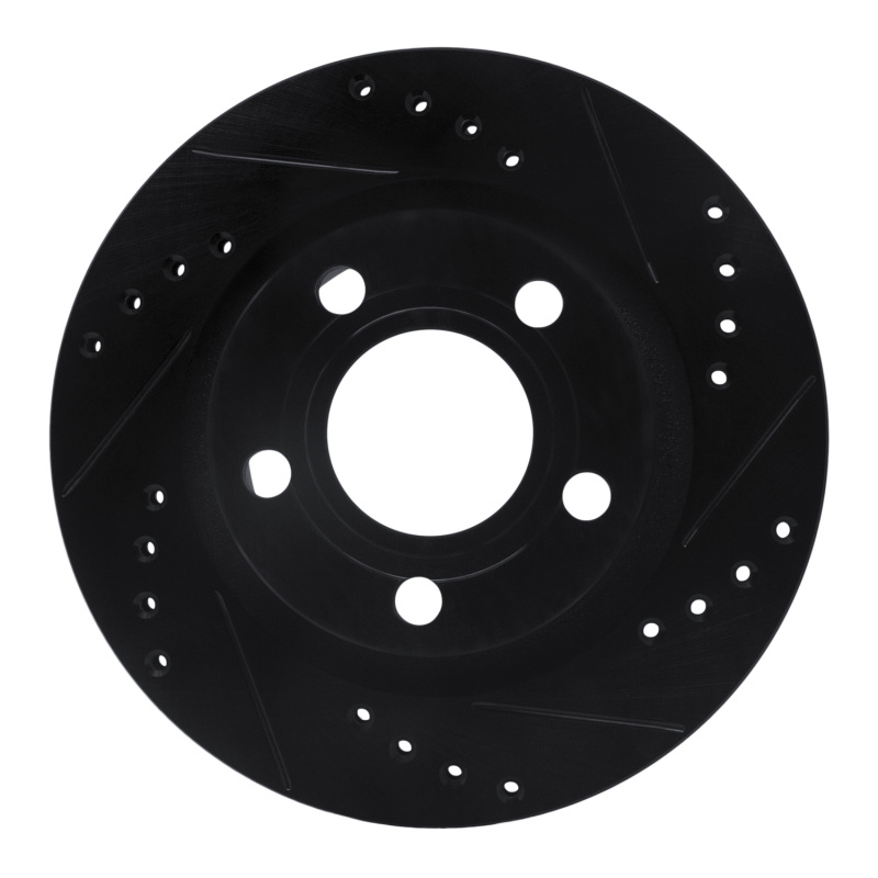 Picture of R1 99-05 Audi A6 Quattro Rear Right Drilled & Slotted Black Brake Rotor