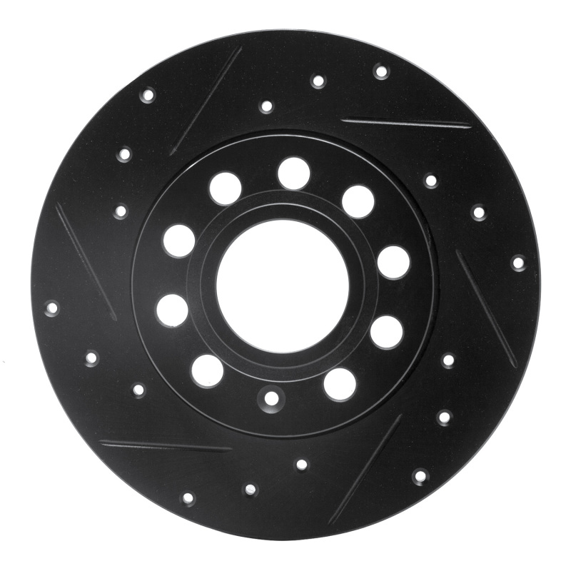 Picture of R1 05-13 Audi A3 Rear Left Drilled & Slotted Black Brake Rotor