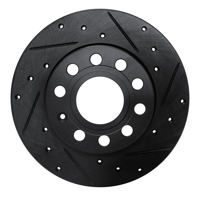 Picture of R1 05-13 Audi A3 Rear Right Drilled & Slotted Black Brake Rotor