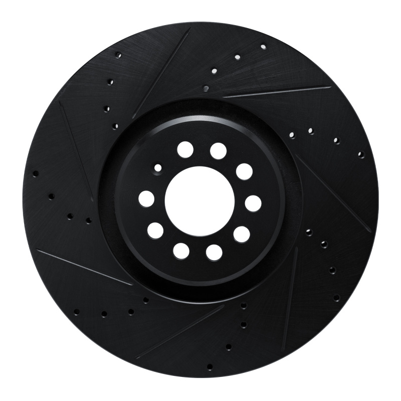 Picture of R1 04-06 Audi TT Quattro Left Front Drilled & Slotted Black Brake Rotor