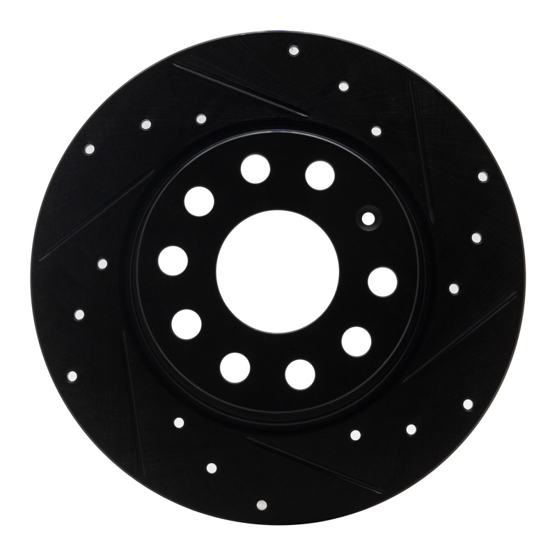 Picture of R1 05-25 Audi A3 Sportback E-Tron Rear Right Drilled & Slotted Black Brake Rotor