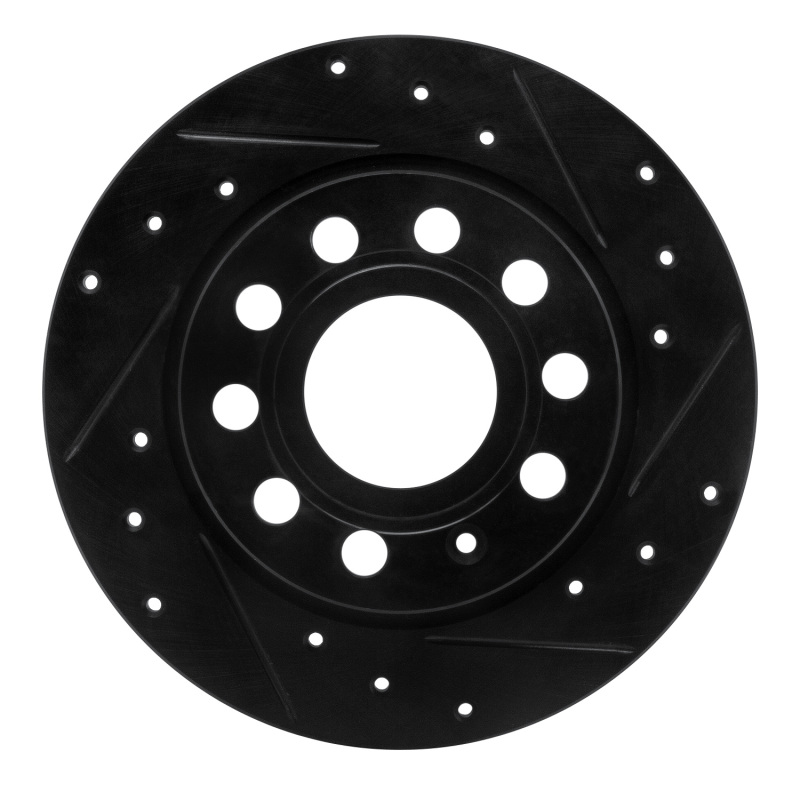 Picture of R1 10-19 Audi A3 Rear Right Drilled & Slotted Black Brake Rotor